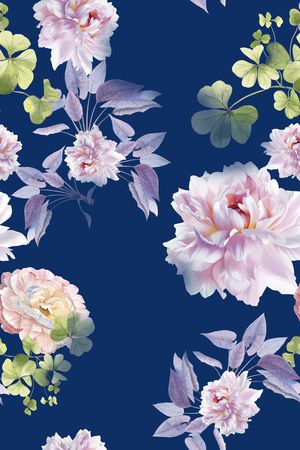 绿植树叶印花花型图片