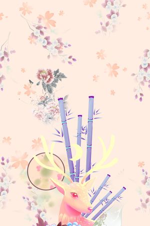 旗袍印花花型图片