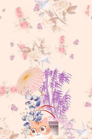 旗袍印花花型图片