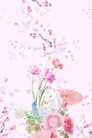 旗袍印花花型图片