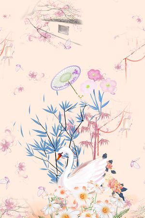 旗袍印花花型图片