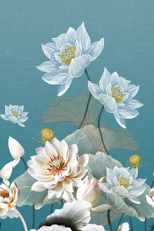 民族花卉印花花型图片