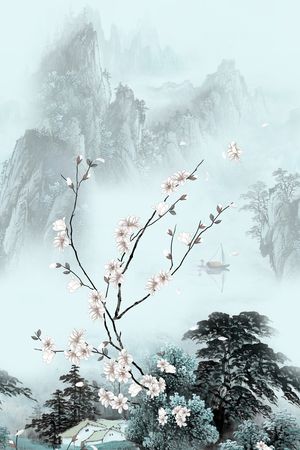 民族花卉印花花型图片