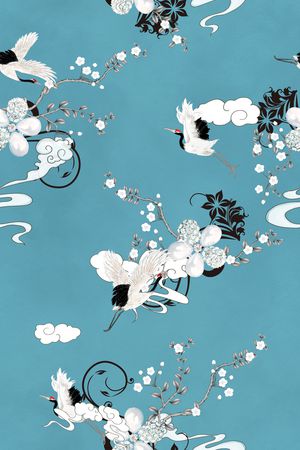 仙鹤印花花型图片