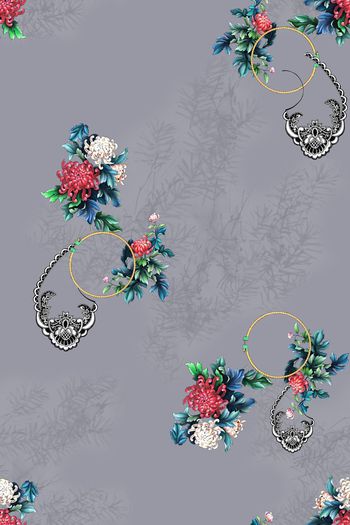 旗袍印花花型图片