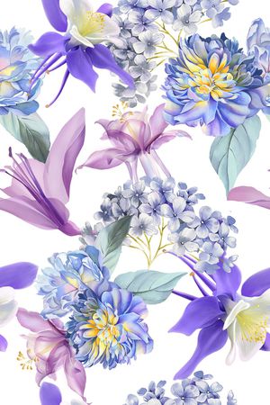 清爽底花卉印花花型图片