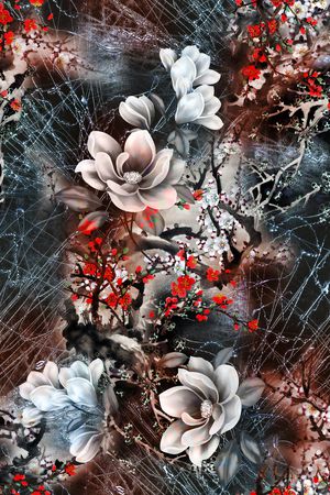 梅花印花花型图片