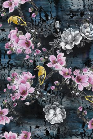 花鸟印花花型图片