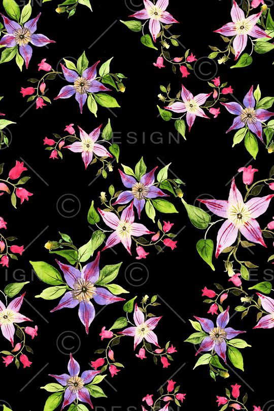 黑白花型印花花型图片