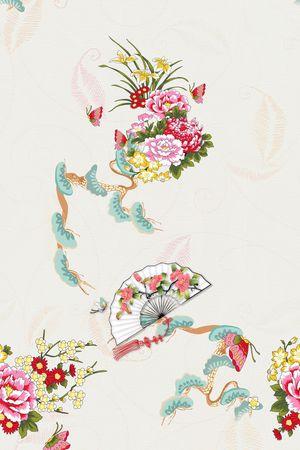 扇子印花花型图片