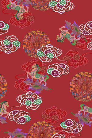 祥云印花花型图片