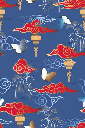 祥云印花花型图片