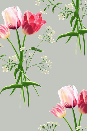鲜花印花花型图片