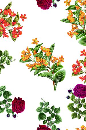 鲜花印花花型图片