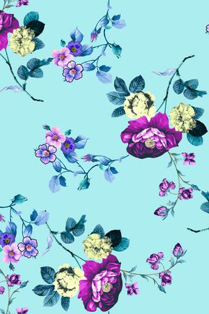 鲜花印花花型图片