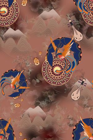 连衣裙印花花型图片