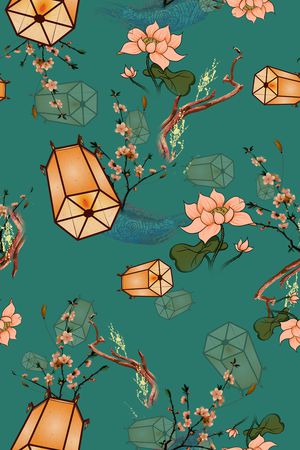 连衣裙印花花型图片
