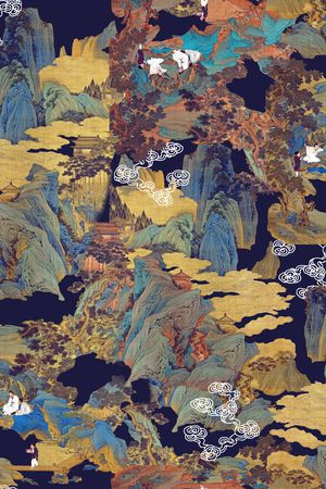 满版散花印花花型图片