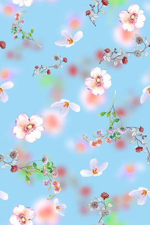 玉兰花印花花型图片