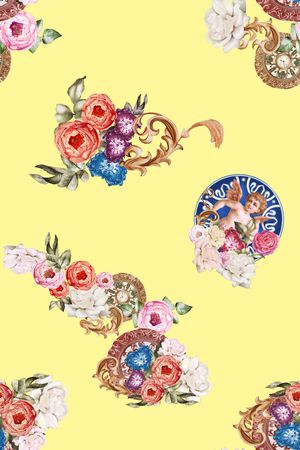玉兰花印花花型图片