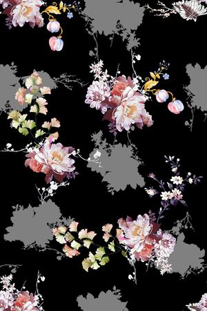 玉兰花印花花型图片