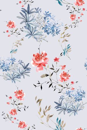 绿植树叶印花花型图片
