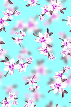 玉兰花印花花型图片