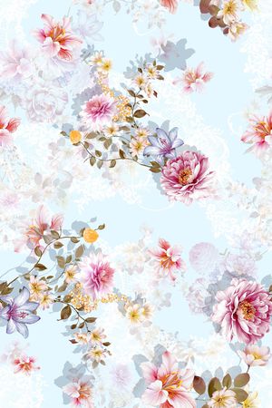 线条印花花型图片