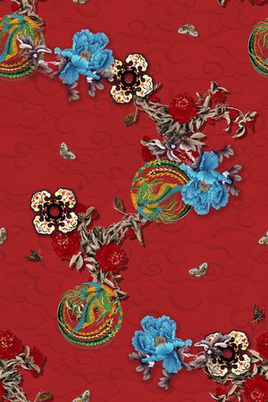 祥云印花花型图片