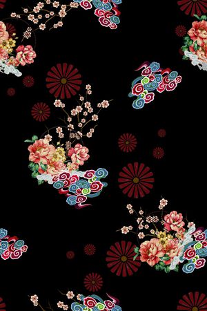祥云印花花型图片