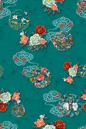 祥云印花花型图片
