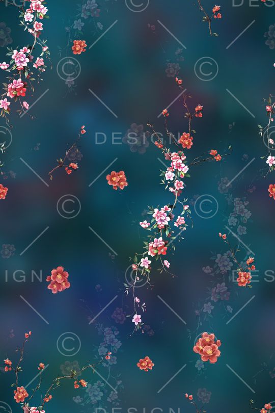 旗袍印花花型图片