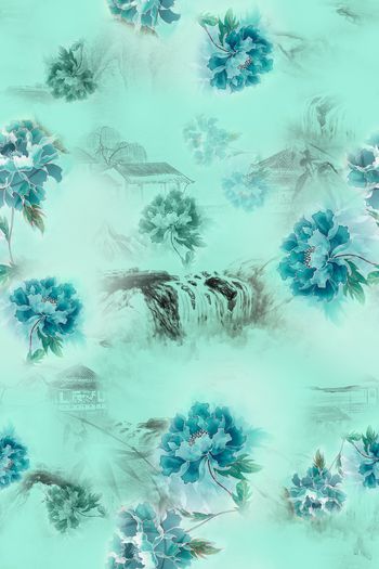 旗袍印花花型图片