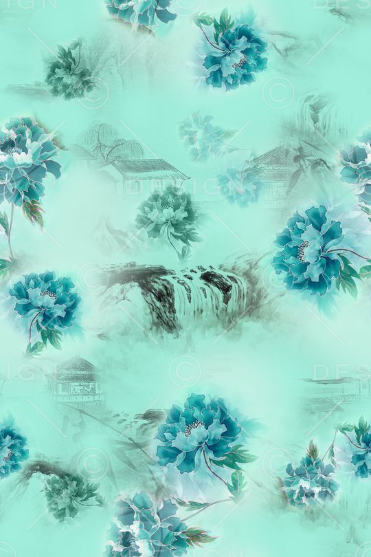 旗袍印花花型图片