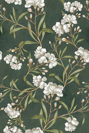 绿植树叶印花花型图片