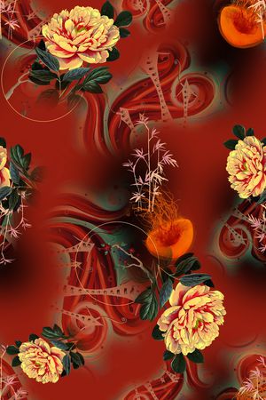 连衣裙印花花型图片