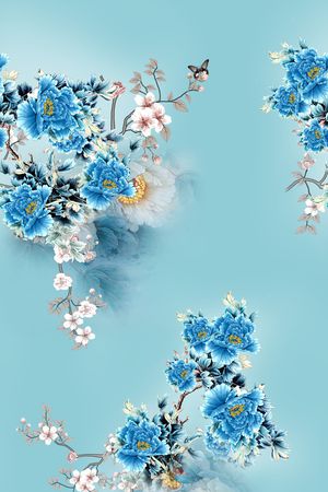 旗袍印花花型图片