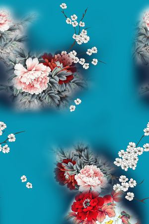 旗袍印花花型图片