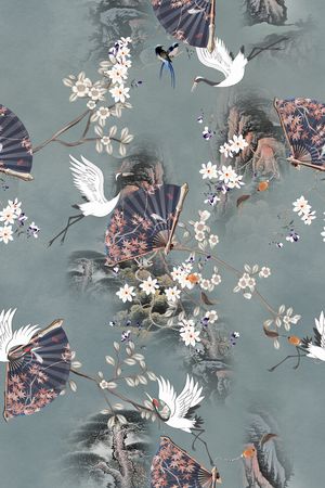 旗袍印花花型图片