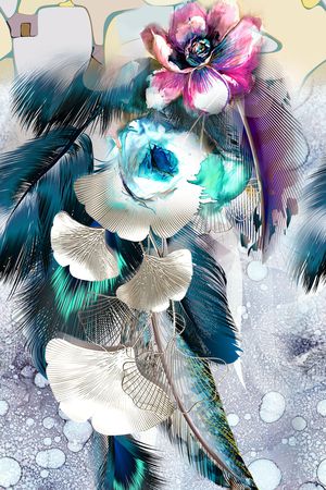 民族花卉印花花型图片