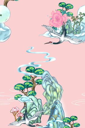 旗袍印花花型图片
