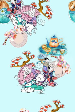 旗袍印花花型图片