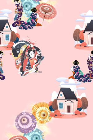 旗袍印花花型图片