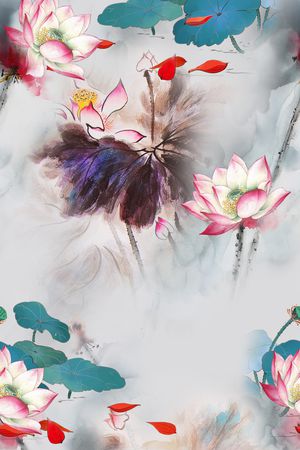 民族花卉印花花型图片