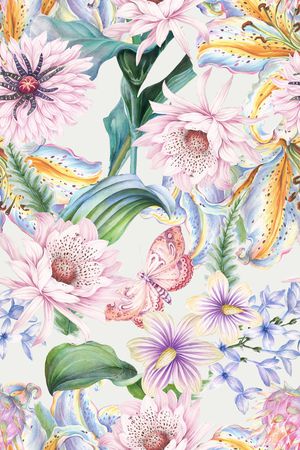 春夏花型印花花型图片