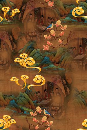 连衣裙印花花型图片