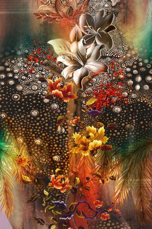 女装定位花印花花型图片