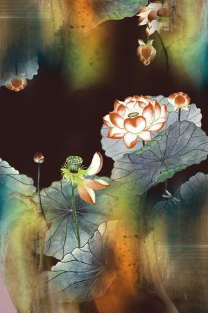 女装定位花印花花型图片