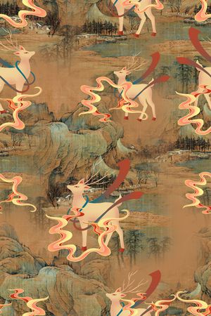 连衣裙印花花型图片