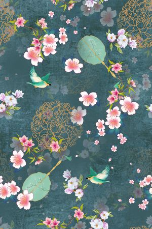 扇子印花花型图片